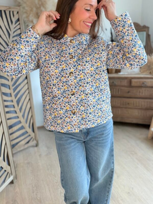 Veste matelassée fleurie - Modèle Suzie