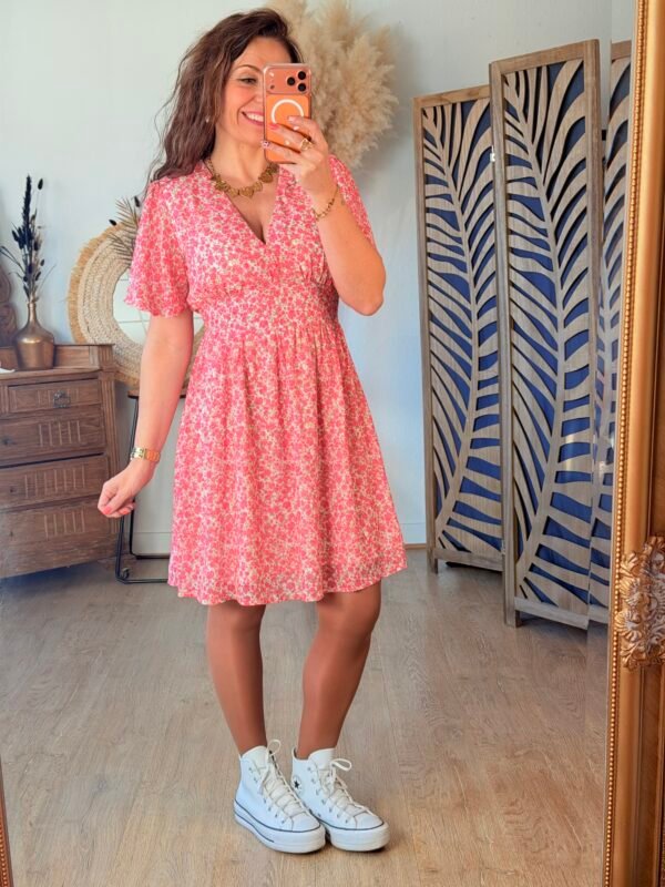 Robe fleurie rose - Modèle Garner