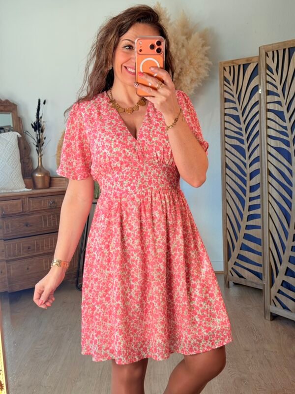 Robe fleurie rose - Modèle Garner