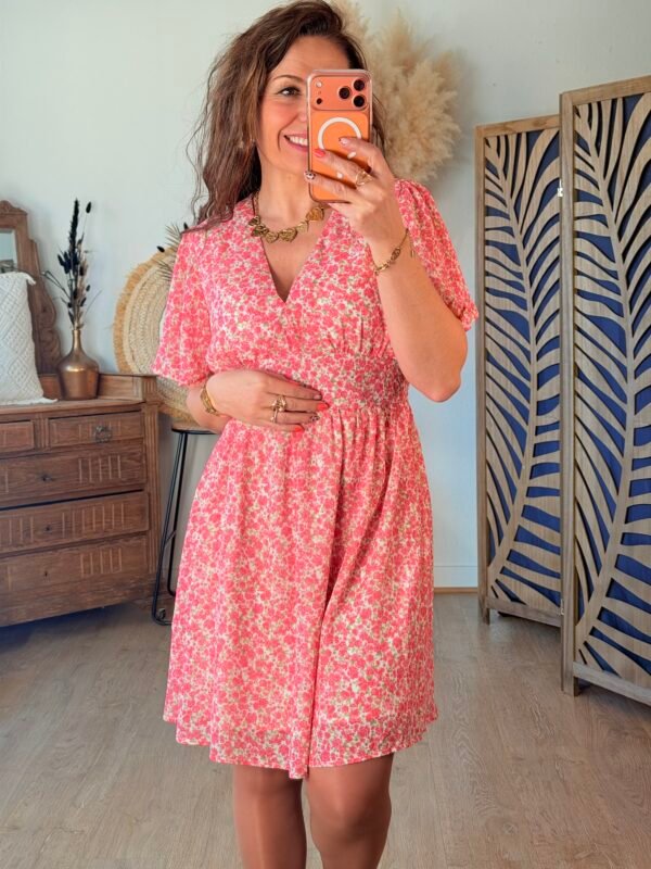 Robe fleurie rose - Modèle Garner