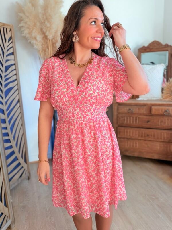 Robe fleurie rose - Modèle Garner