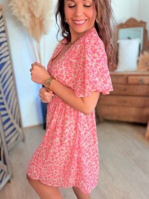 Robe fleurie rose - Modèle Garner