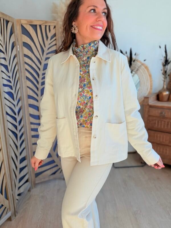 Veste en jean beige - Modèle Cassy