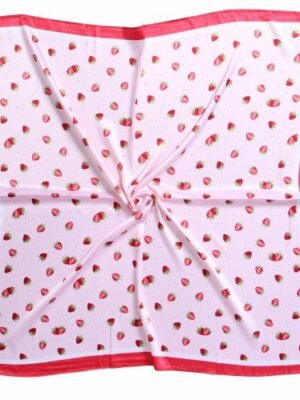 Petit foulard carré – Modèle Fraise