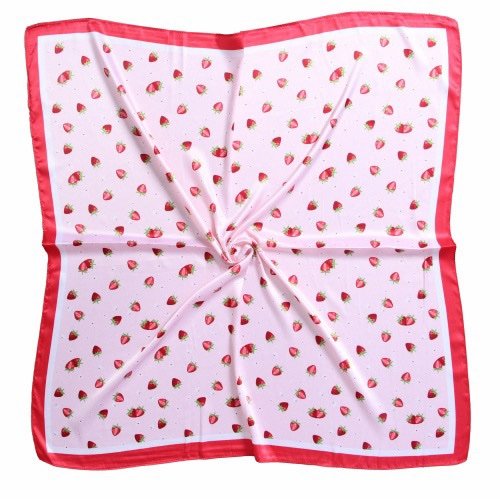 Petit foulard carré – Modèle Fraise