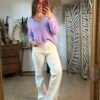 Pull maille fine lilas - Modèle Laura