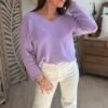 Pull maille fine lilas - Modèle Laura