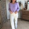 Pull maille fine lilas - Modèle Laura