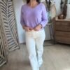 Pull maille fine lilas - Modèle Laura