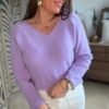 Pull maille fine lilas - Modèle Laura