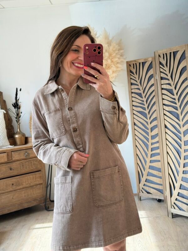 Robe en jean taupe - Modèle Virginie
