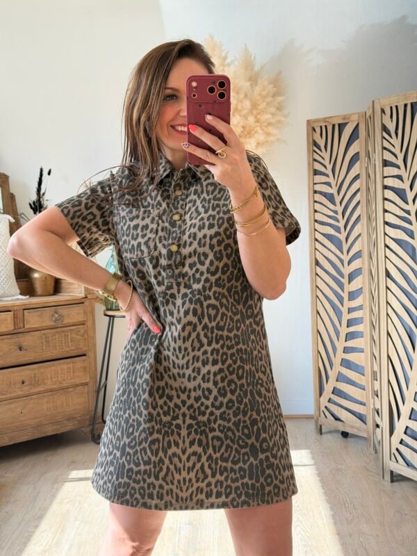 Robe en jean léopard - Modèle Rouane