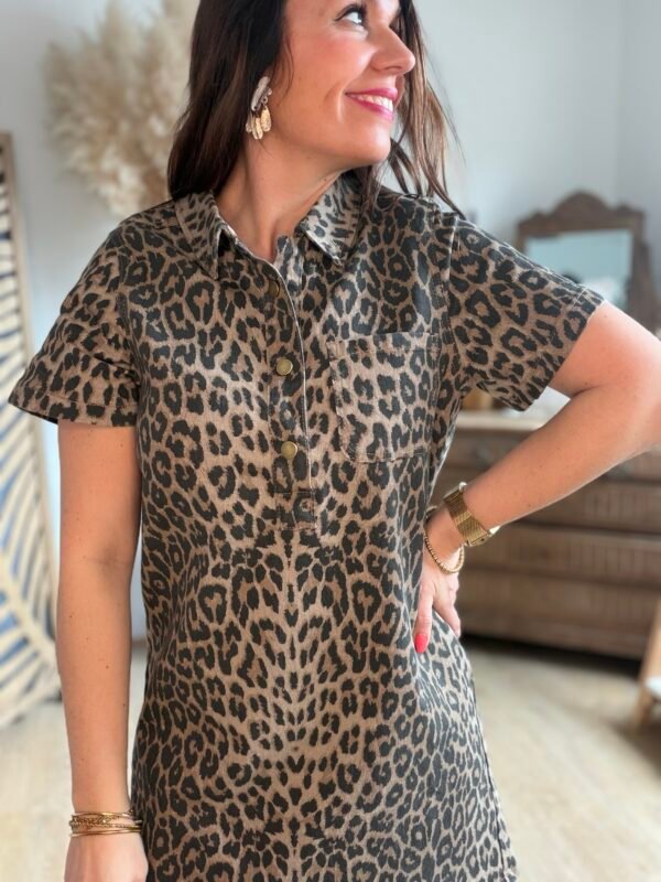 Robe en jean léopard - Modèle Rouane