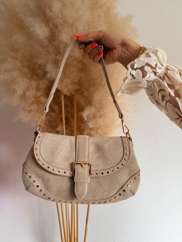 Sac à mains lune beige – Modèle Nour