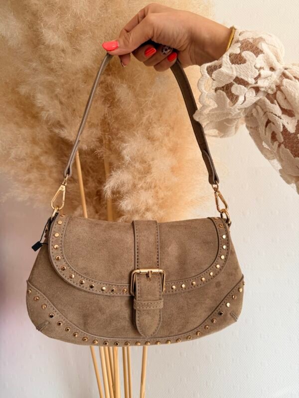 Sac à mains lune taupe – Modèle Nour