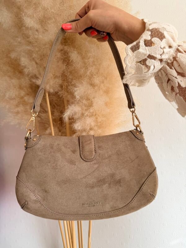Sac à mains lune taupe – Modèle Nour