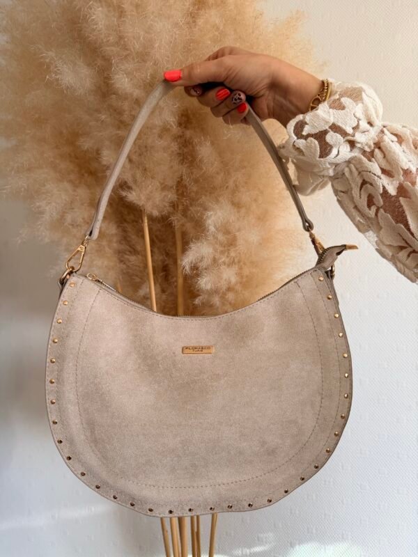 Sac à mains lune beige  – Leya