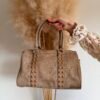 Sac à mains bowling taupe    – Modèle Gabin