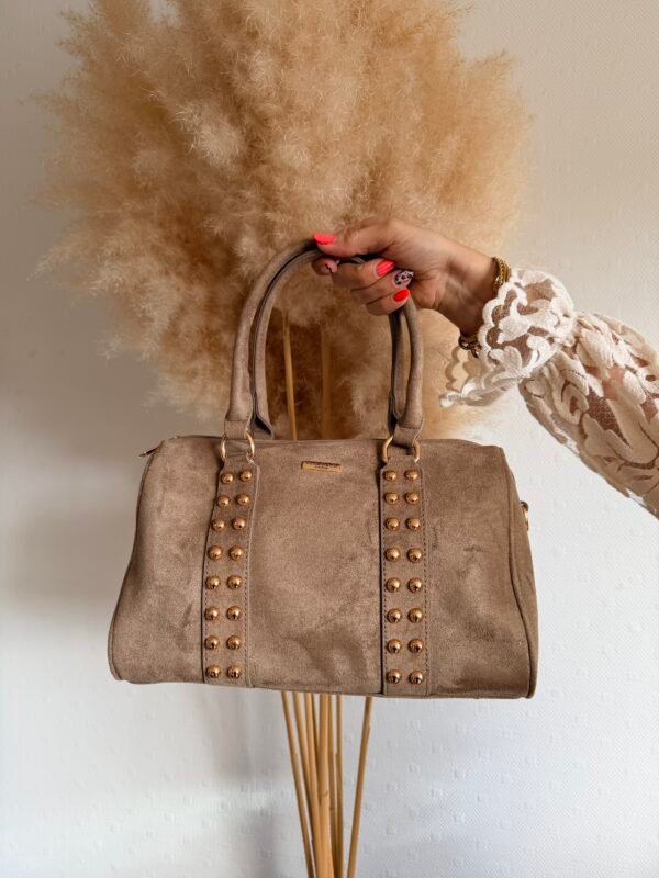 Sac à mains bowling taupe    – Modèle Gabin