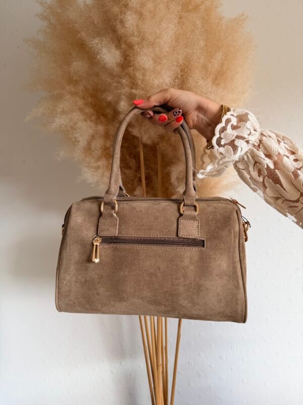 Sac à mains bowling taupe    – Modèle Gabin