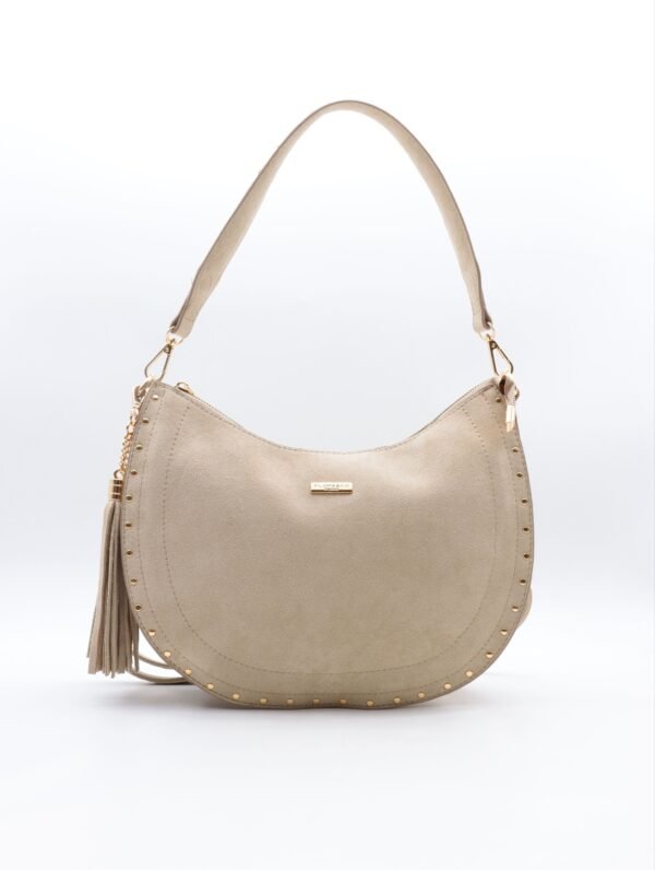 Sac à mains lune beige  – Leya