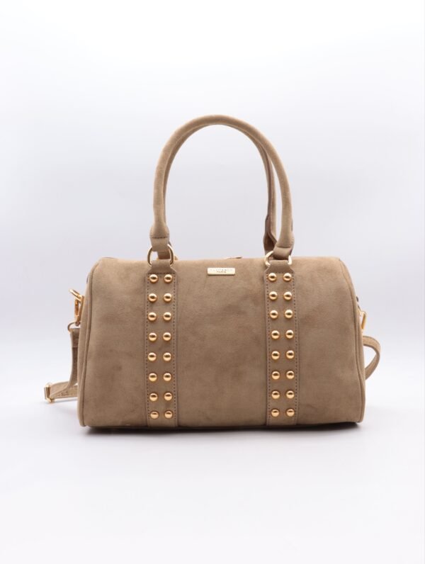 Sac à mains bowling taupe    – Modèle Gabin