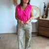 Jean léopard clair Wide Leg - Modèle Murielle