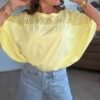 T shirt oversize délavé jaune - Modèle Jenner