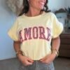 T shirt jaune Amore - Modèle Andy