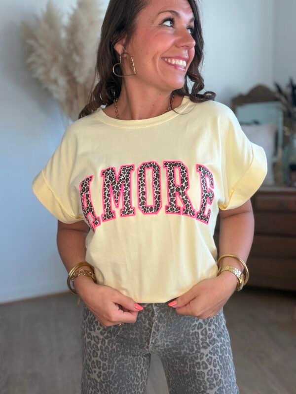 T shirt jaune Amore - Modèle Andy