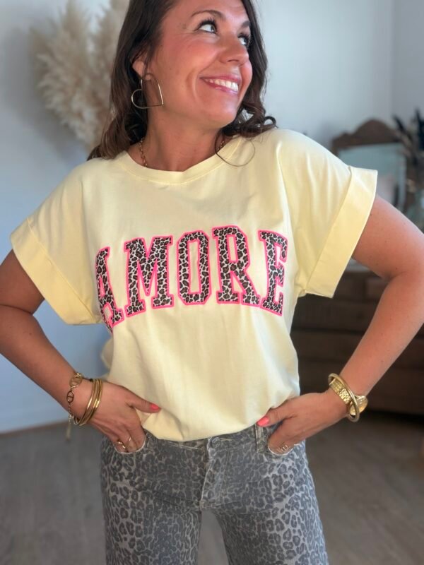 T shirt jaune Amore - Modèle Andy