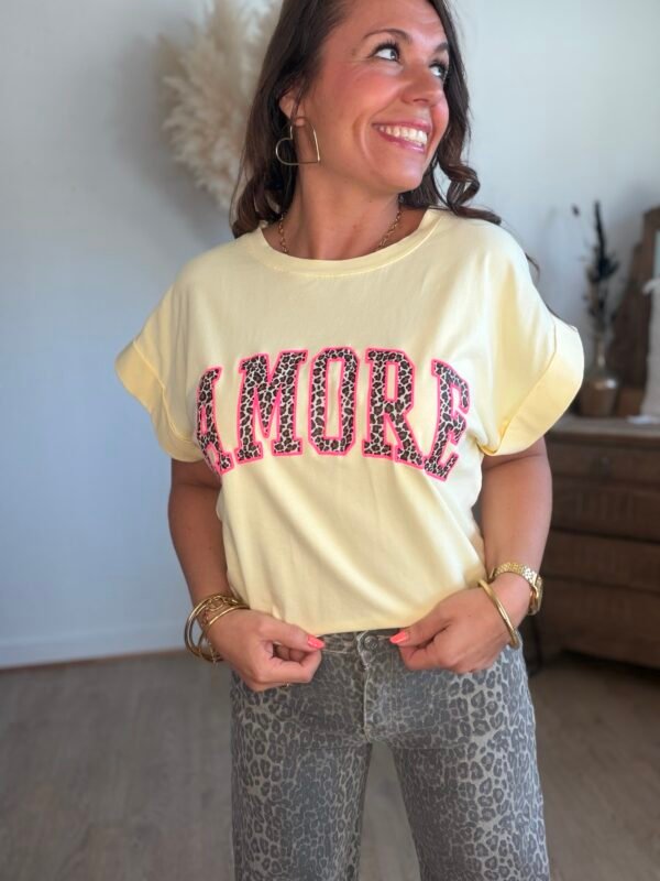 T shirt jaune Amore - Modèle Andy