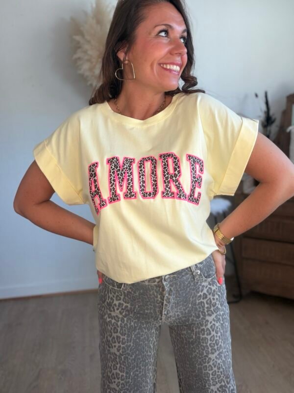 T shirt jaune Amore - Modèle Andy