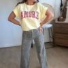 T shirt jaune Amore - Modèle Andy
