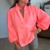 img_6958 Blouse corail fluo - Modèle Stone