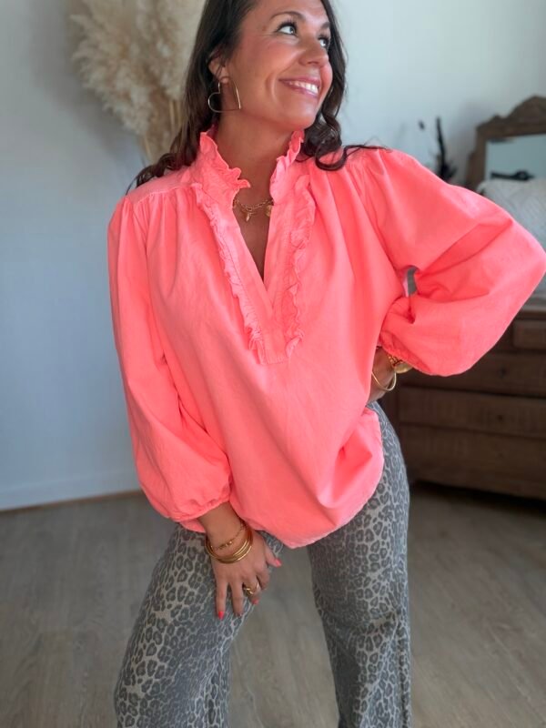 img_6960 Blouse corail fluo - Modèle Stone