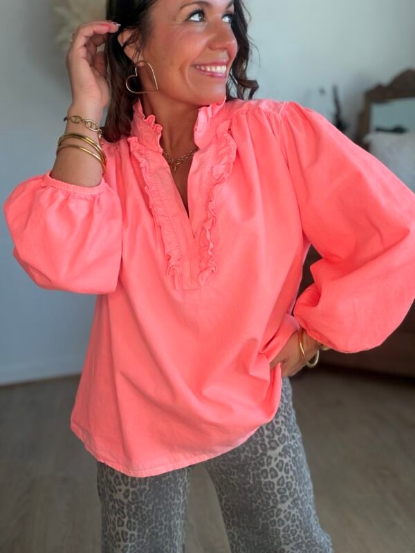 img_6962 Blouse corail fluo - Modèle Stone