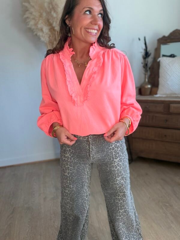 img_6964 Blouse corail fluo - Modèle Stone