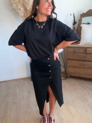 Jupe en jean noir - Modèle Cassidy
