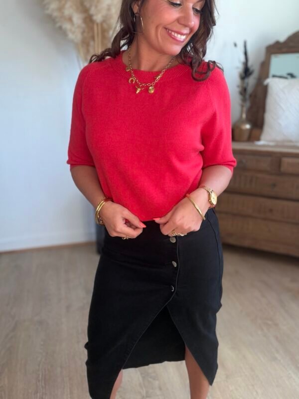 Pull rouge - Modèle Eleonore