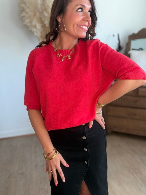 Pull rouge - Modèle Eleonore