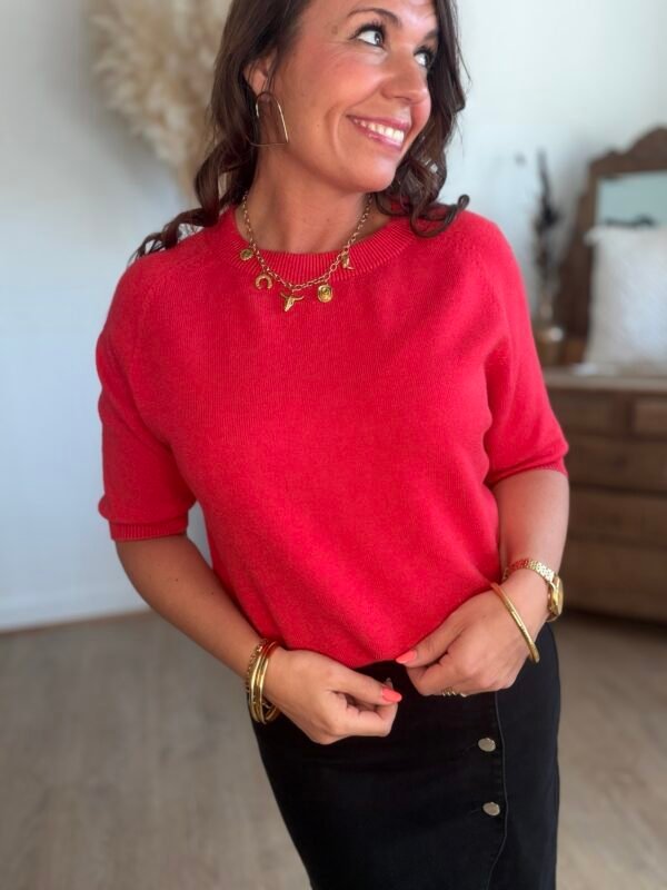 Pull rouge - Modèle Eleonore