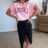 T shirt rose Amore - Modèle Andy