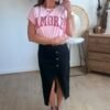 T shirt rose Amore - Modèle Andy