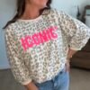 Sweat léopard écru iconic - Modèle Paola
