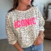 Sweat léopard écru iconic - Modèle Paola