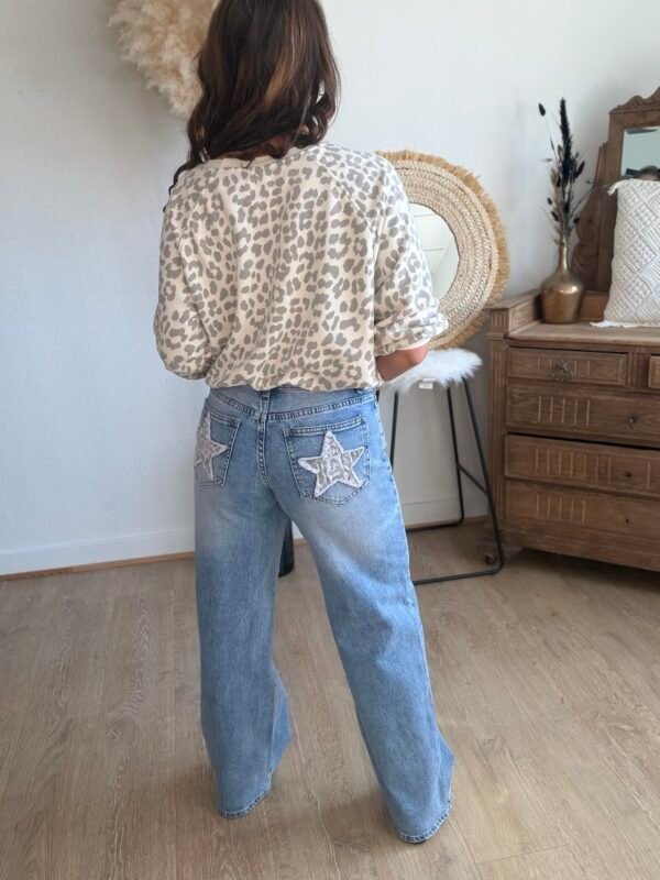 Jean Wide Leg étoiles léopard - Modèle Eryna