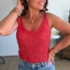 img_7127 Top pailletté rouge - Modèle Aude