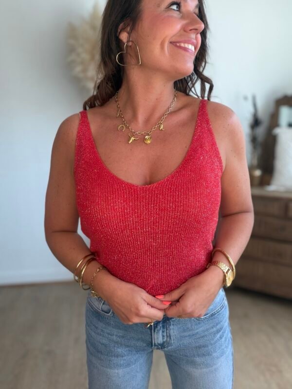 img_7128 Top pailletté rouge - Modèle Aude