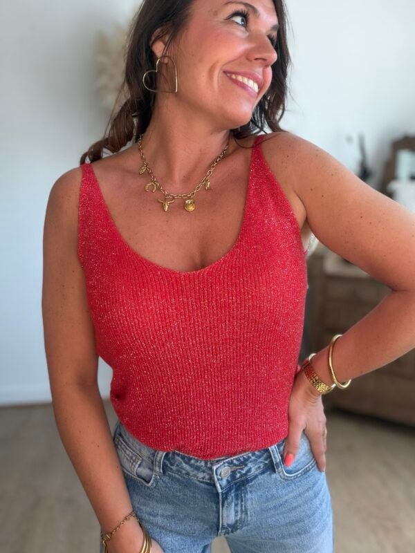 img_7129-3 Top pailletté rouge - Modèle Aude